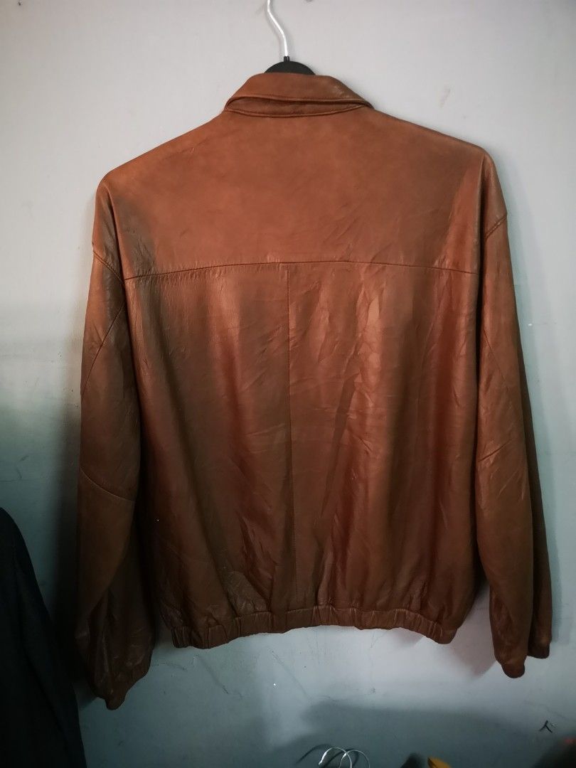 POLO BY RALPH LAUREN BROWN LAMBSKIN LEATHER JACKET Men s Fashion