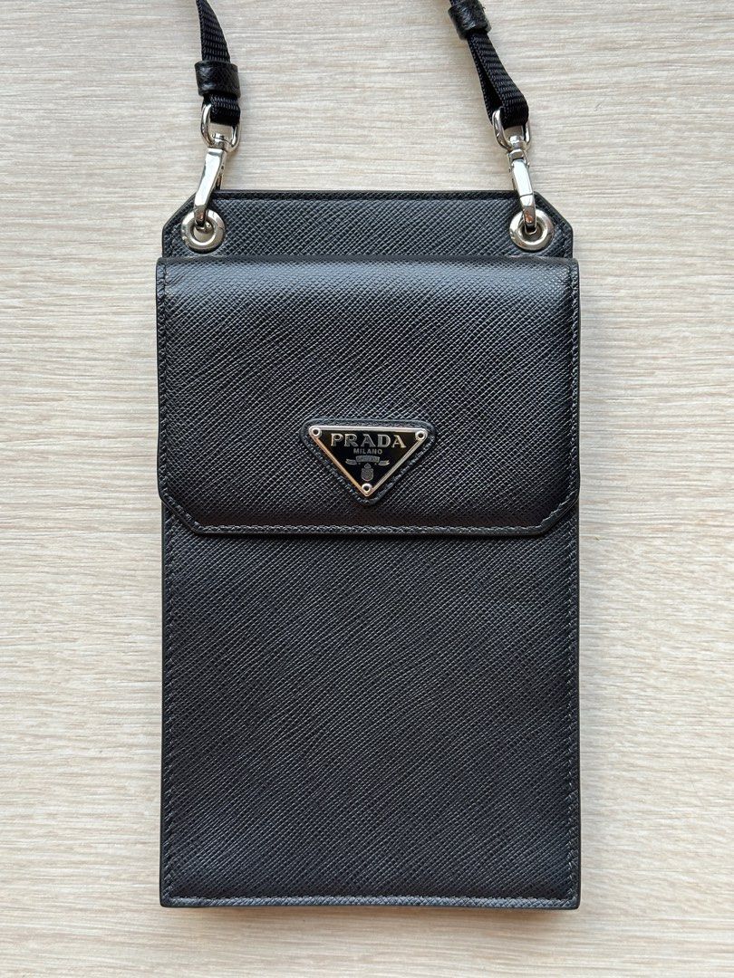Prada Saffiano Leather Phone Case Luxury Bags Wallets on Carousell