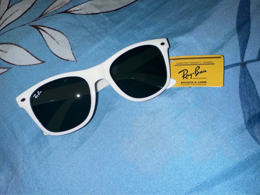 54 22 Ray ban White frame Sunglasses Carousell