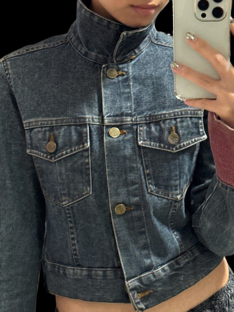 Red and clearance blue denim jacket