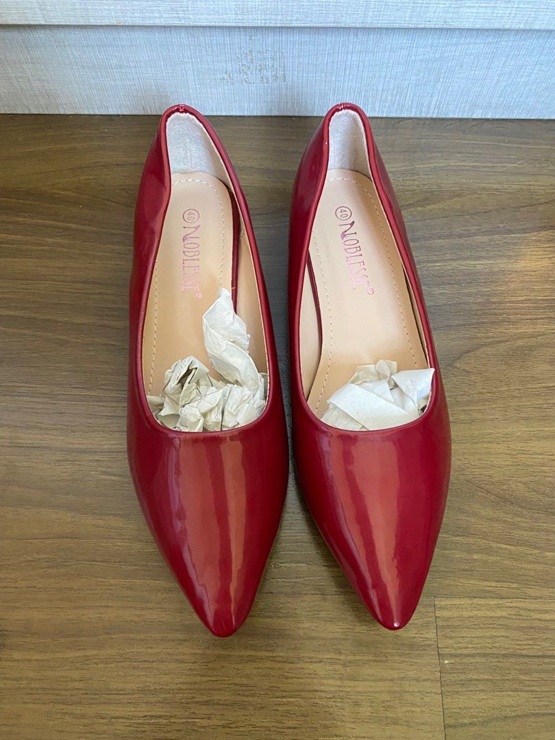 Ladies red shoes size 8 sales