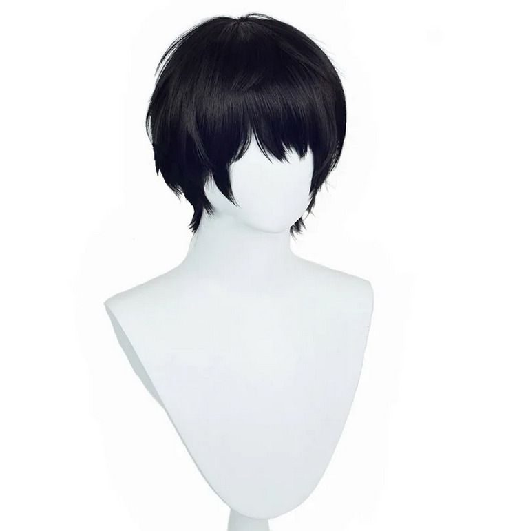Short black male cosplay wig hotsell