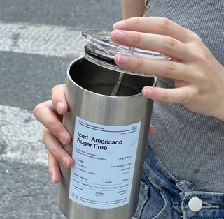 Stainless steel thermos iced coffee mug