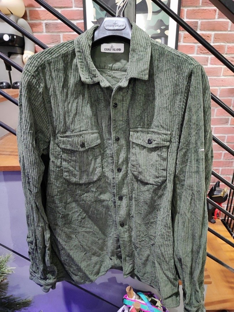 Vintage stone island corduroy shirt top