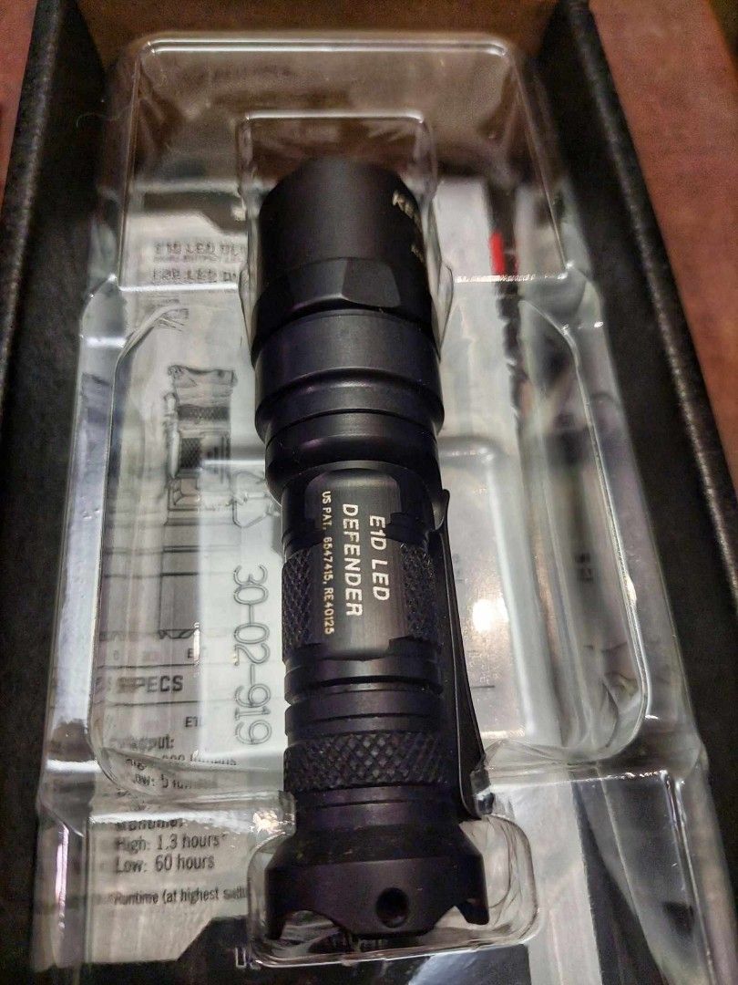 Surefire E1d Flashlight (Category: Hiking & Camping) located in Makati City. Submitted by punisher2k19 (Listing ID 1286148179, Image 2). Description: Brand new in box. Price is firm. For pick up only..