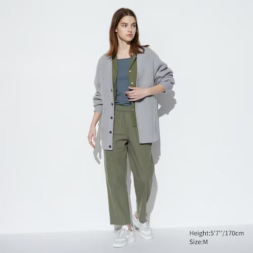 Uniqlo Cotton Relaxed Ankle Pants, Women's Fashion, Bottoms, Other Bottoms  on Carousell