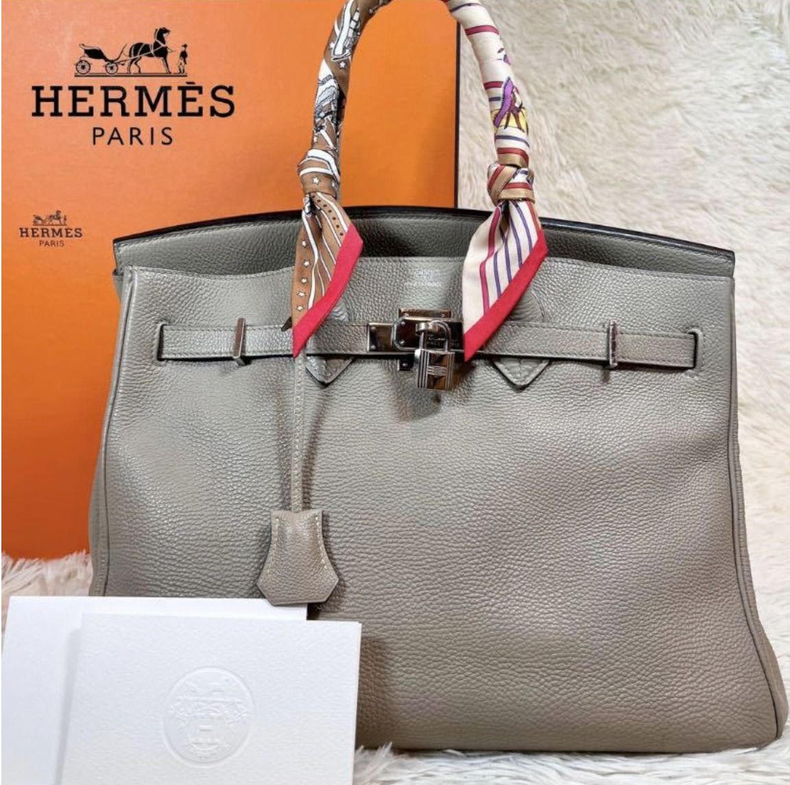 Hermes birkin cheap with scarf