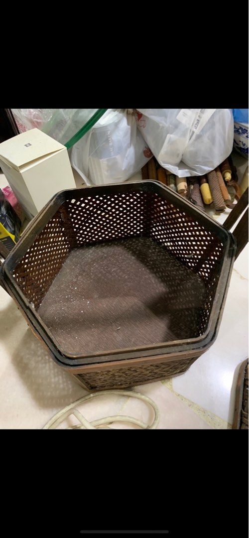 Vintage large bamboo basket ( about 16.5 x 24 inches ), Hobbies & Toys,  Collectibles & Memorabilia, Vintage Collectibles on Carousell