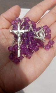 Vintage purple beads rosary