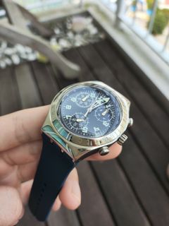Swatch Golden Youth YVS427G Chronograph Black Dial Men s Fashion
