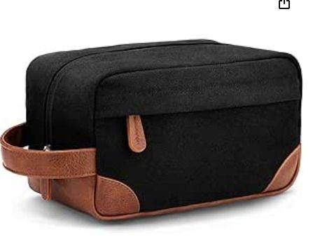 Mens canvas top toiletry bag