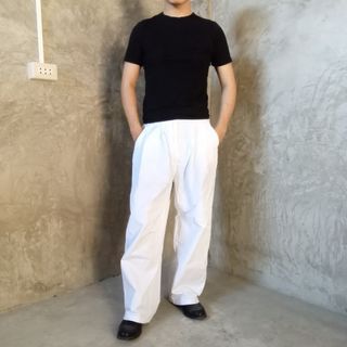 ❗FREE SHIPPING❗White Baggy Elasticated Parachute Pants