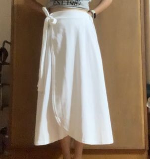 White Maxi Wrap Around Skirt