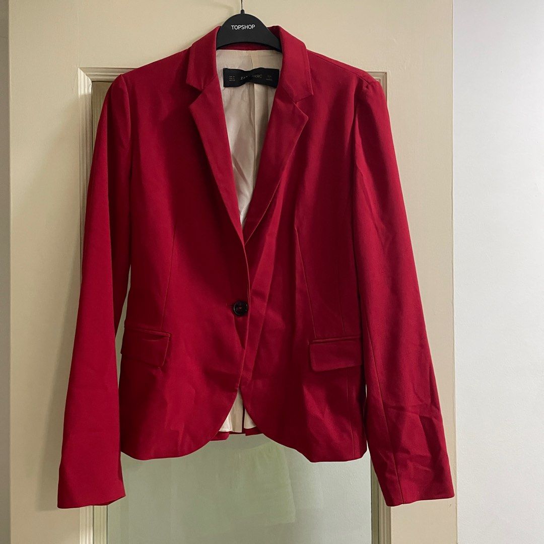 Red long blazer jacket shop