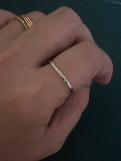 18k Tiffany & Co Square Diamond Ring