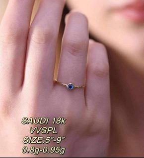 18K Saudi Gold Evil Eye Ring