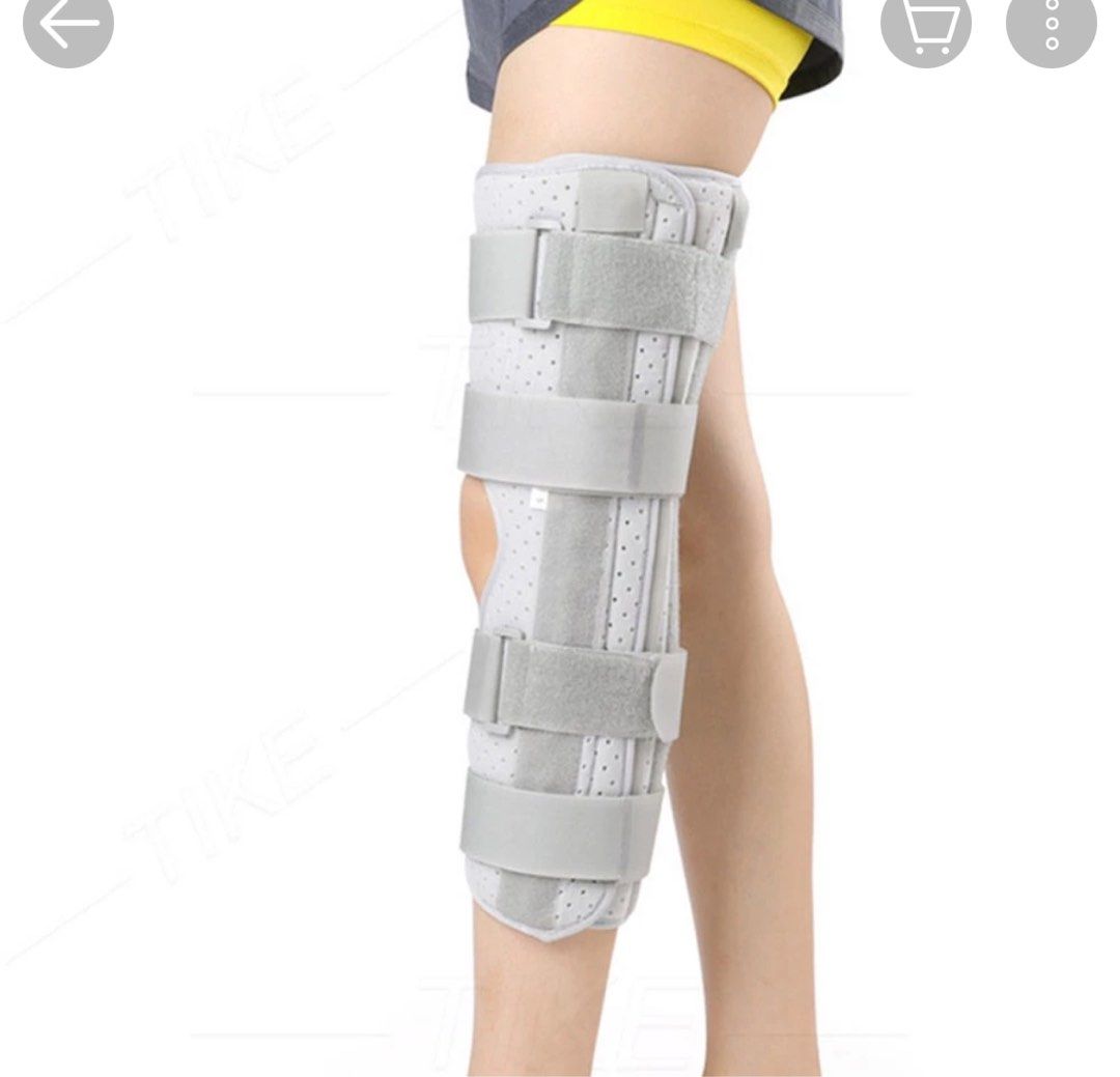 Tri-Panel Knee Immobilizer Full Leg Brace - Straight Leg Support