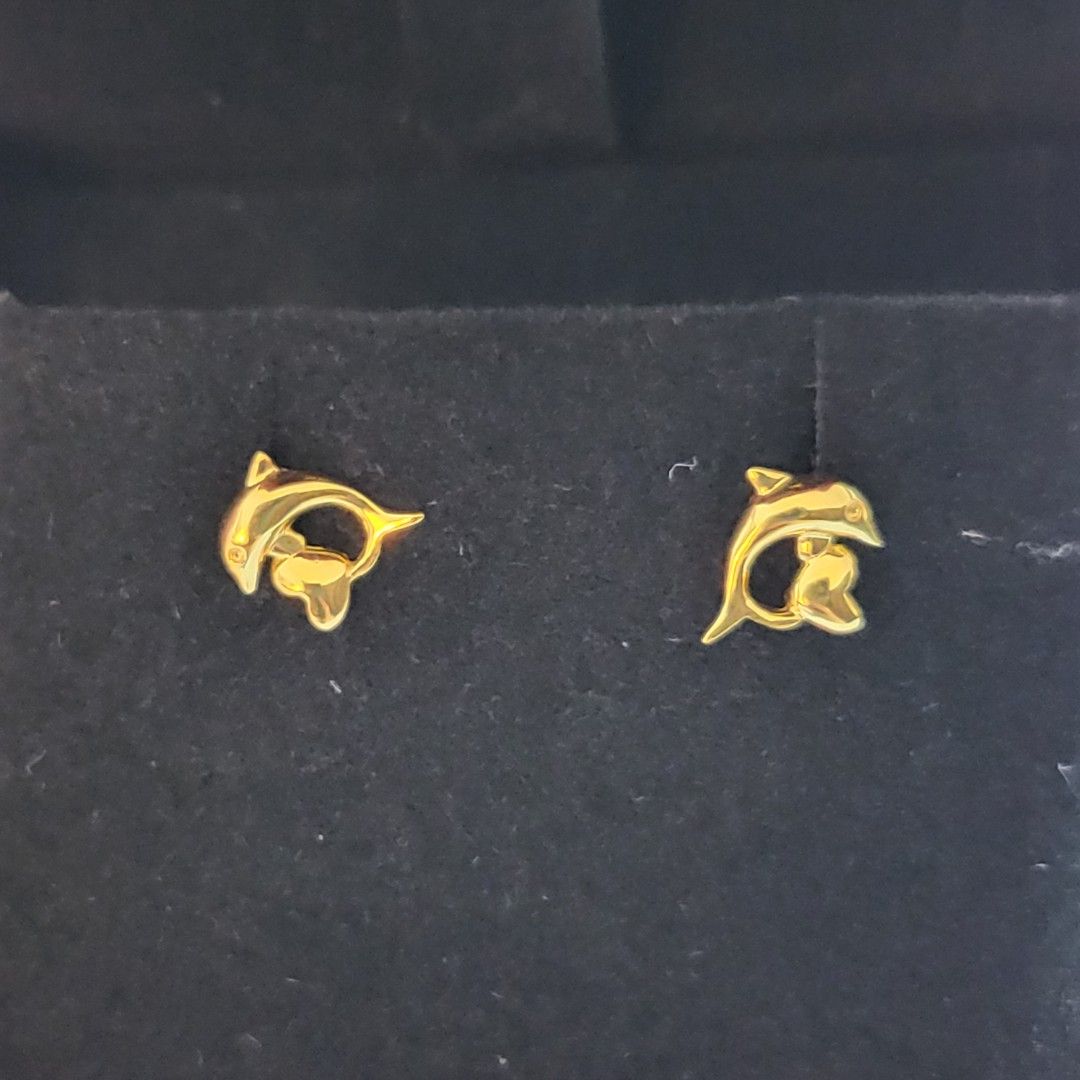 Gold shop dolphin earrings