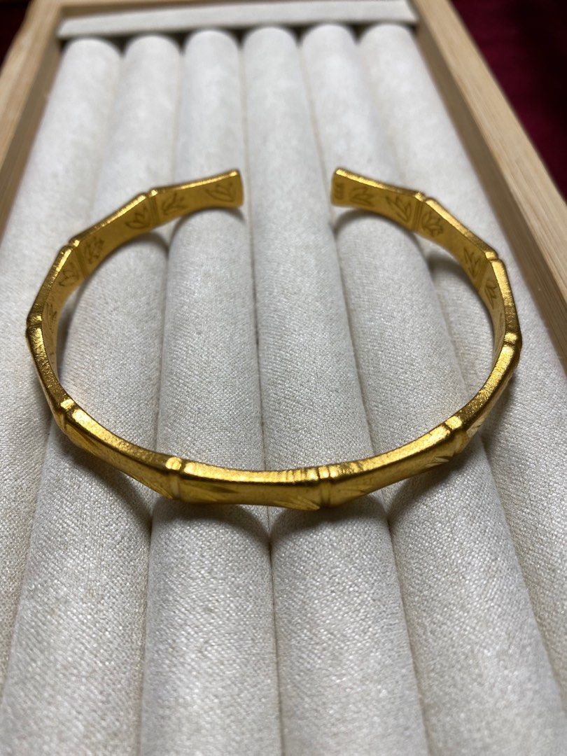 Gold bamboo bangle clearance