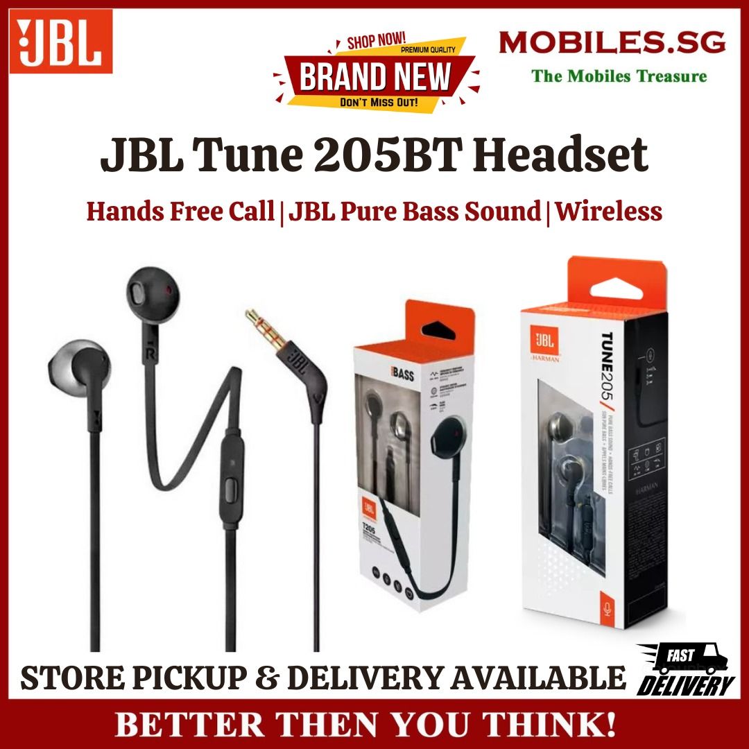 Brand New JBL Tune 205BT HeadSet JBL Pure Bass sound Up