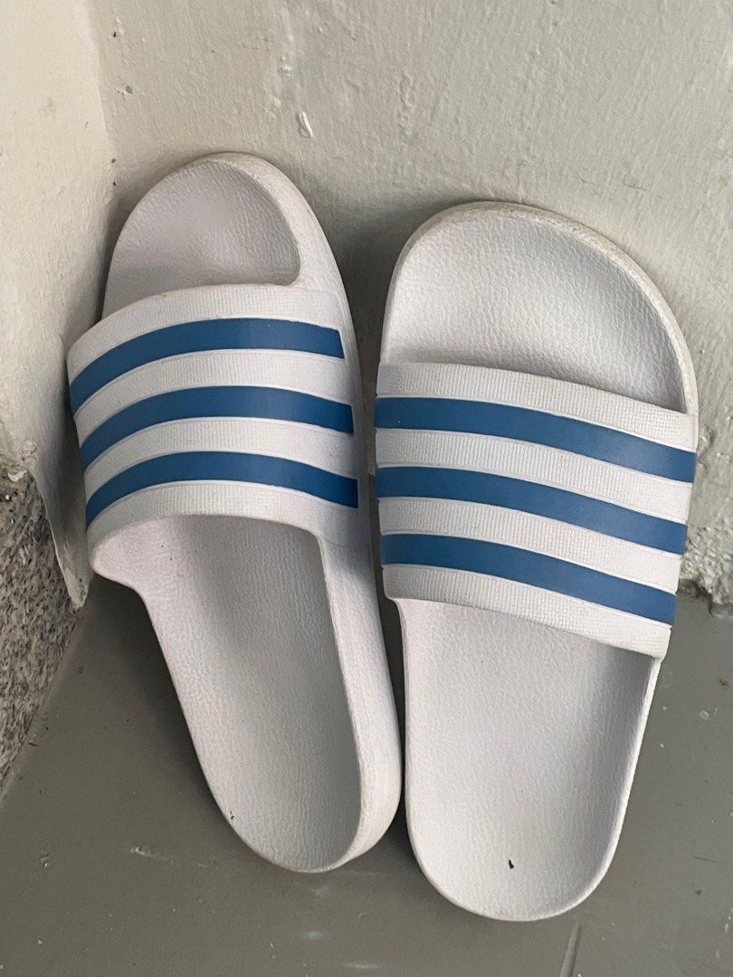 White best sale adidas slippers