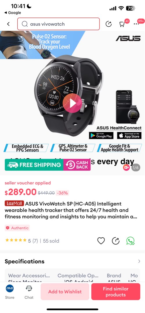 Asus smartwatch vivo sp on sale