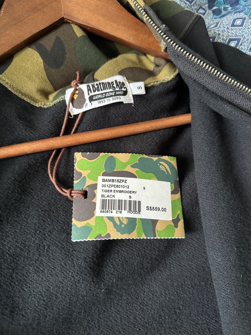 Authentic Bape Tiger Embroidery Hoodie Men s Fashion Coats