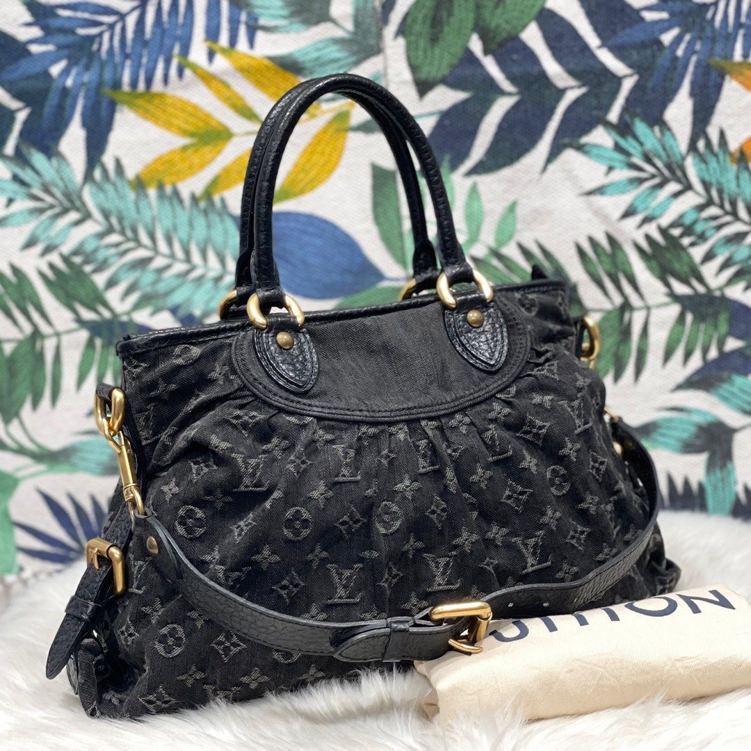 Authentic LOUIS VUITTON Neo Cabby MM Denim Handbag Shoulder Bag