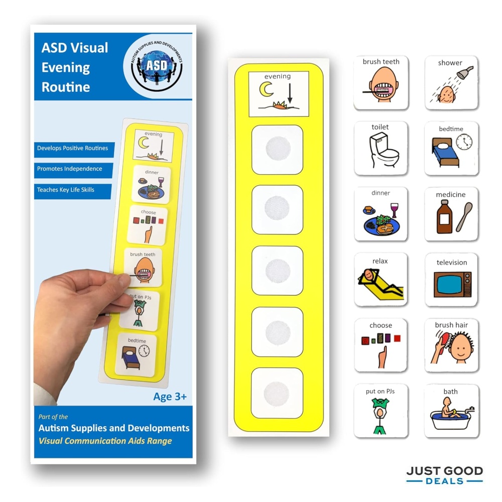 Autism Supplies And Developments Plastic Visual ASD Evening Routine ...