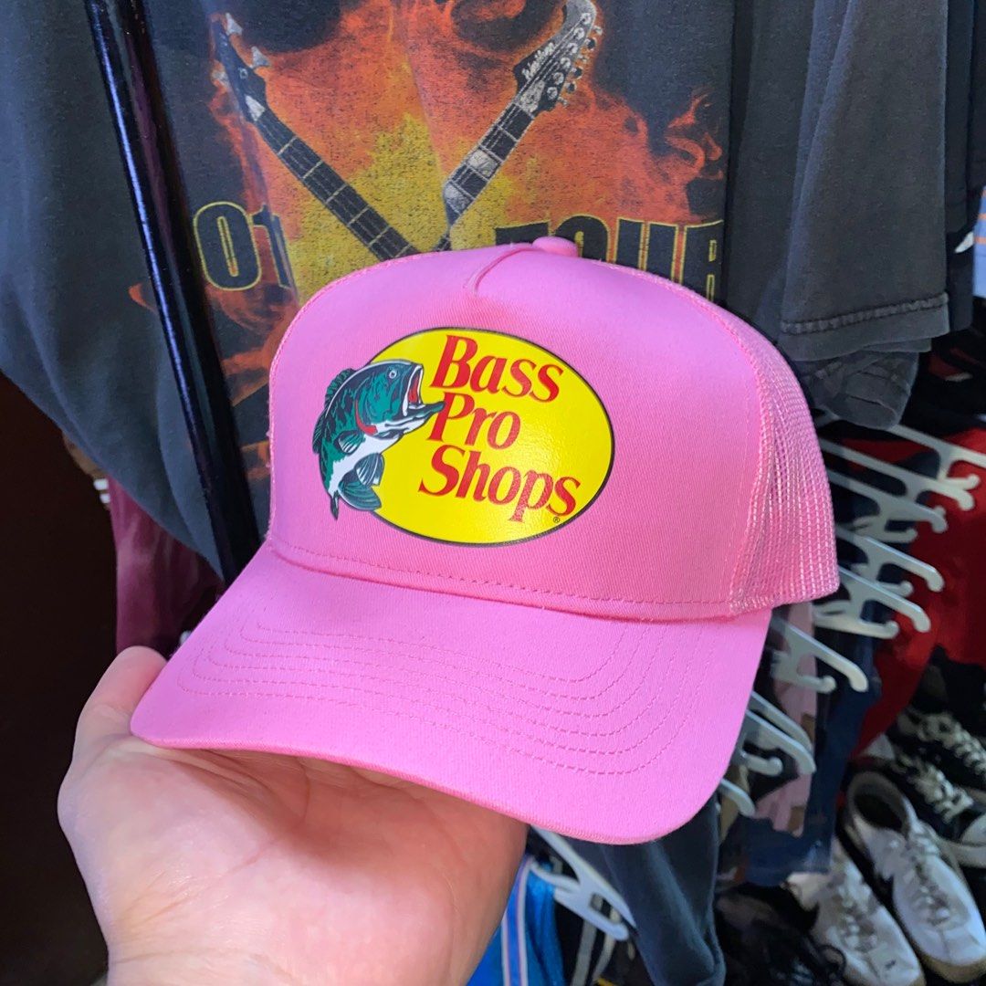 Bass pro shop Trucker Hats Orange One Size Adjustable Snapback Hat 
