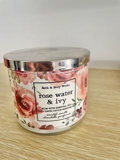 Bath & Body Works 3-Wick Scented Candle - Rose Water & Ivy