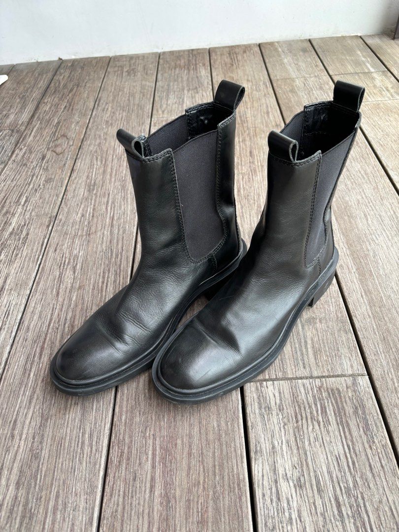 zara black boots ankle