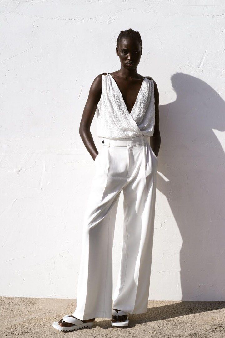 BNWT Zara Bodysuit white top, Women's Fashion, Tops, Sleeveless on