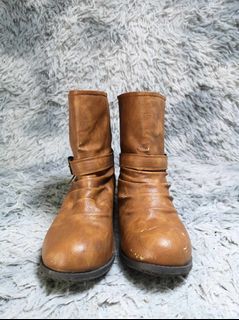Brown Leather Winter Boots
