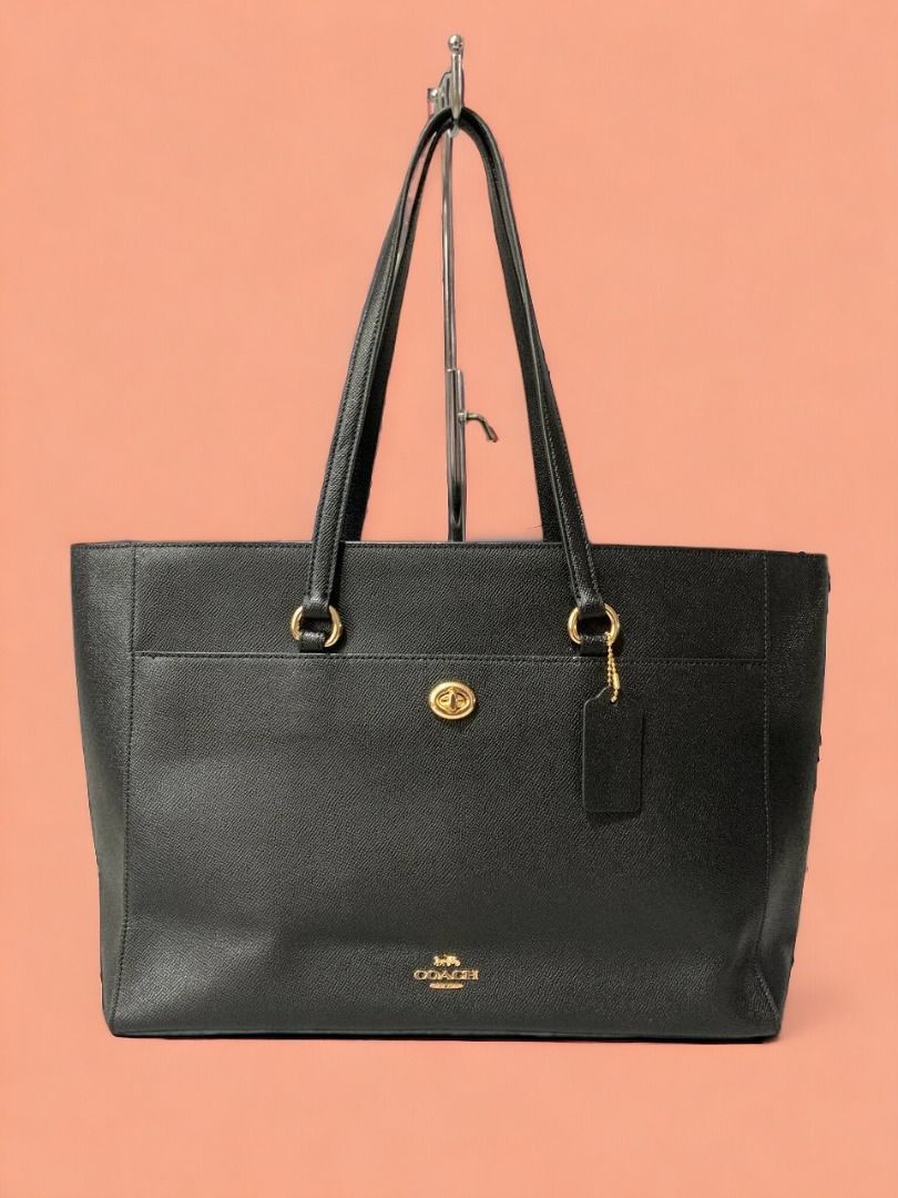 Coach folio tote black deals