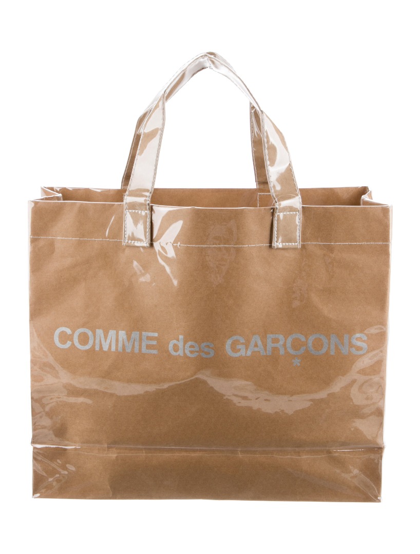 Cdg pvc hotsell tote bag