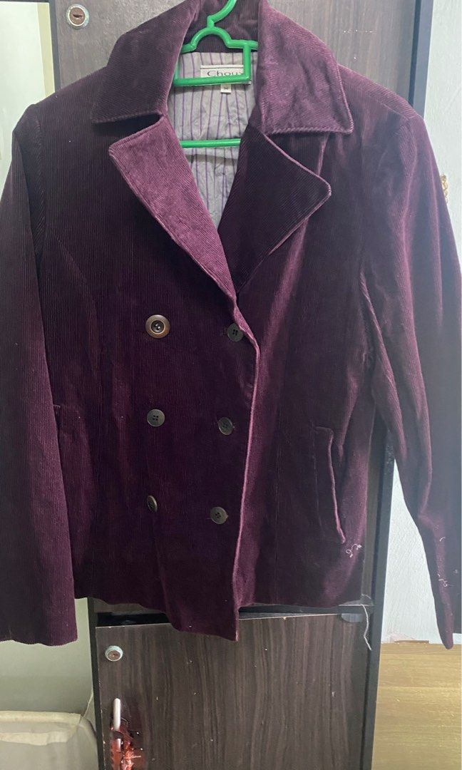 Purple double breasted new arrivals coat
