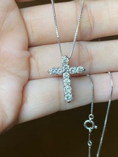 Diamond cross necklace platinum