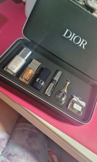 Dior  rouge lipstick, pump n volume mascara, dior show mascara, pink pouch