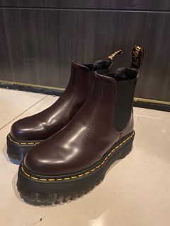 Dr. Martens Chelsea Boots Original 2976 Platform Burgundy Polished