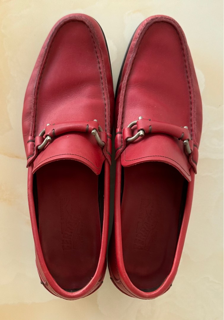 Ferragamo Red Loafers for Men Men s Fashion Footwear Dress