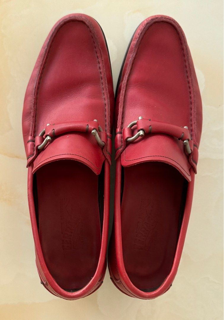 Ferragamo Red Loafers for Men Men s Fashion Footwear Dress