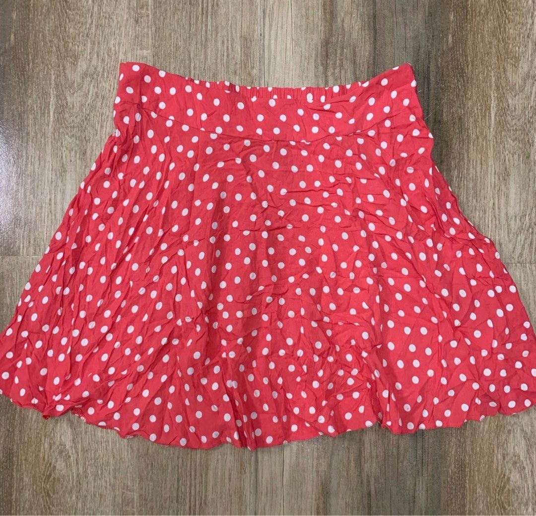 F&f red denim best sale skirt
