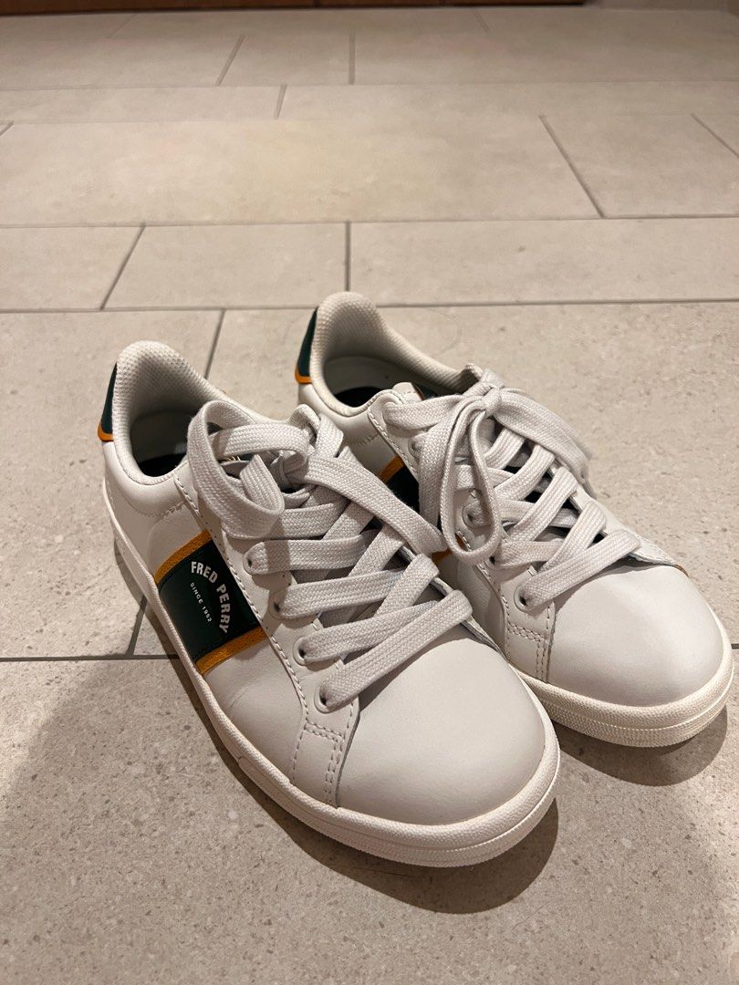 Fred Perry Green Gold embroidery Sneakers Women s Fashion