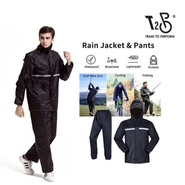 Rain Suits For Men Waterproof Rain Gear For Work Fishing Rain Coats Rain  Jacket Pants For Golfsize Xl