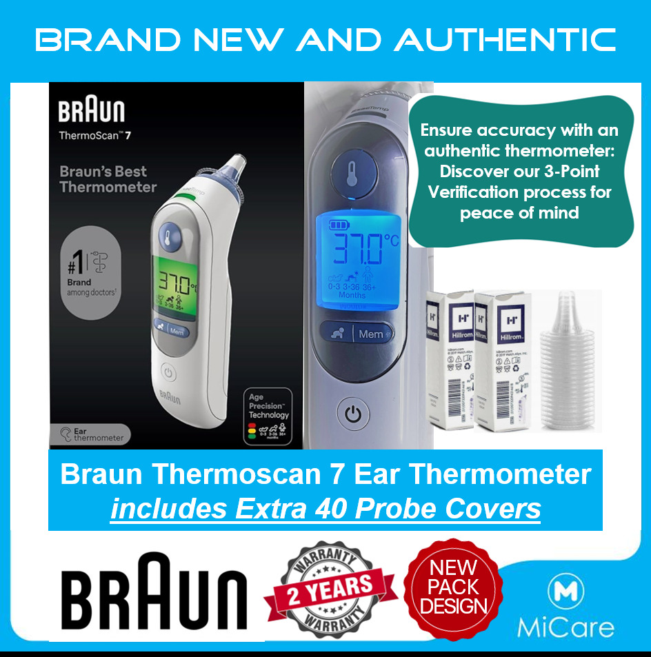 Free Same Day Delivery New Authentic BRAUN Thermoscan 7 Ear