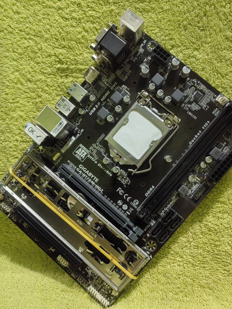 Gigabyte H110M-HD2 1151 6&7gen (Category: Computer Parts) located in Taguig. Submitted by j.pc_2022 (Listing ID 1286271870, Image 2). Description: 📍 GIGABYTE H110M-HD2 LGA 1151 SOCKET MOTHERBOARD 📍100% GOOD CONDITION 📍100% WELL TESTED 📍WELL CLEAN 📍HIGH QUALITY ➡️We accept [COD] within METRO MLA. PAYMENT AND SHIPPING OPTIONS ➡️We accept Gcash paymenT ➡️SHIPPING FEE WILL BE SHOULDERED BY COSTUMER 👇👇👇 Note: Compatibility is USERS Responsibil