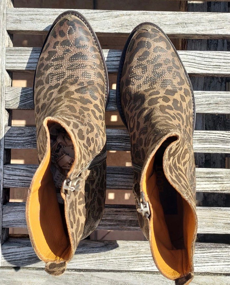 Womens animal print ankle boots online