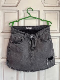 Gray Denim Mini Skirt (with shorts)
