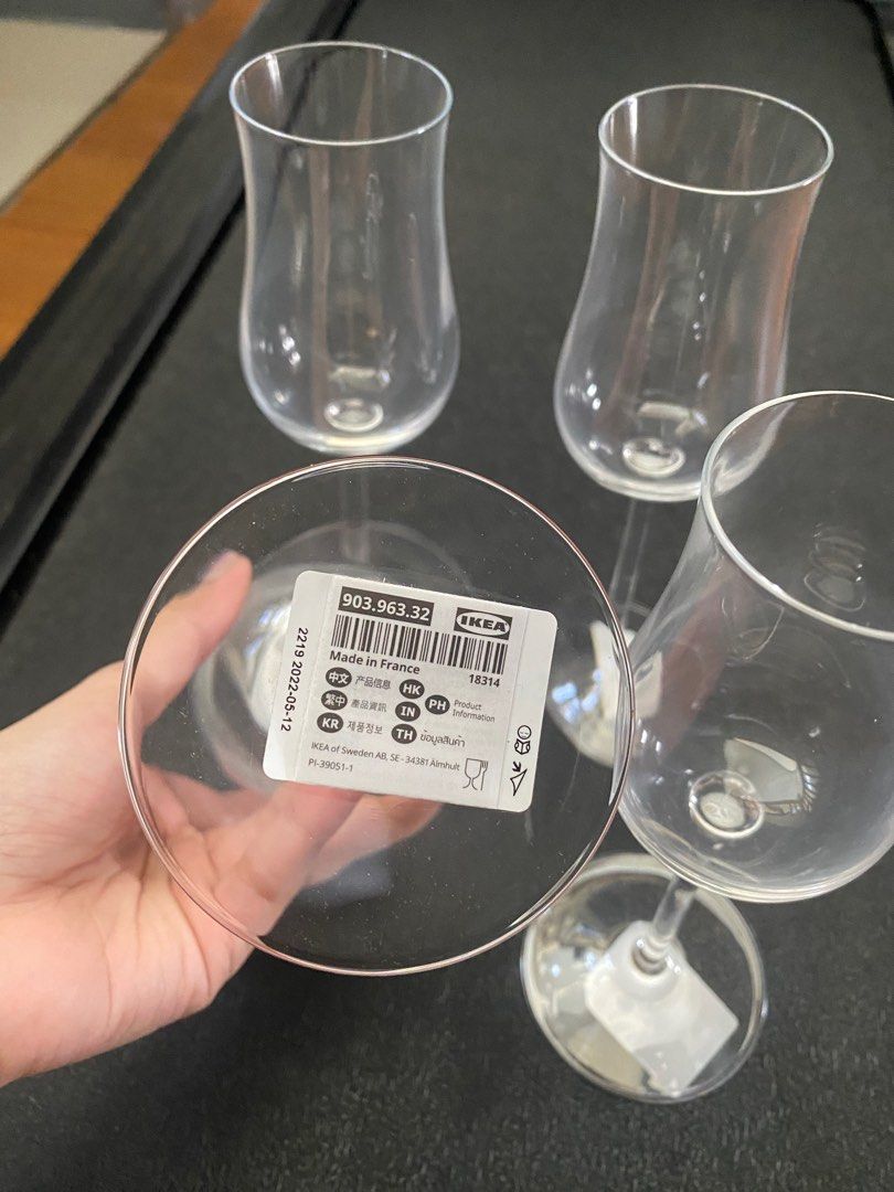 IKEA wine glass (Category: Other Kitchenware & Tableware) located in Victoria. Submitted by guci.clo (Listing ID 1286296394, Image 2). Description: 550/ 4 wine glasses new.